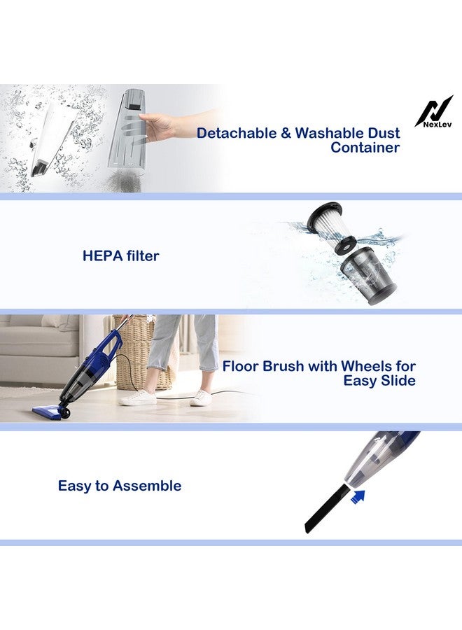 nexlev 2 in 1 Vacuum Cleaner|for Home & Office Daily Cleaning| 17.5 KPA Suction| Clean Corners Window Pane Sofa Chair & More|HEPA Filter| 4 Attachment | 5 Mtr Cord |105 cm Height | Copper Motor|VC-01 - Image 5