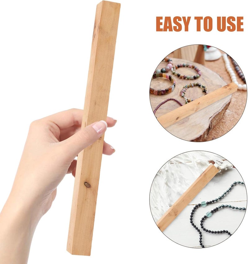 Wooden Craft Sticks Wood Strips for Bracelet Making DIY Buddhist Beads Natural Cypress Woodcraft Supplies for Arts and Crafts Projects - Image 2