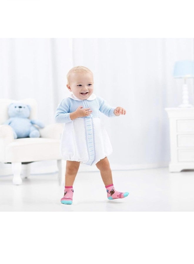 Freshfoot Cute and Colourful Organic Cotton New Born Baby Anti-Slip/Non-Skid Grip Socks (6 Pairs of Socks) - Image 2