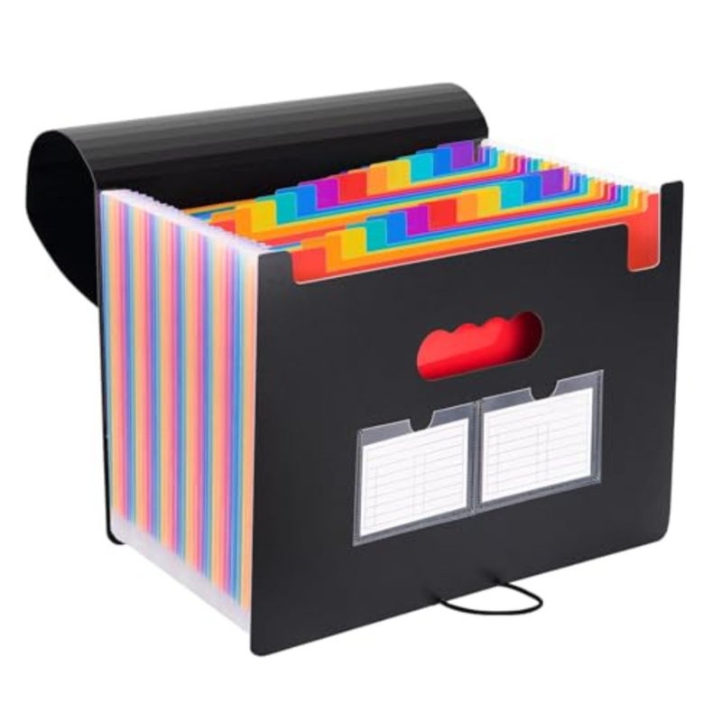 Expanding File Folder Organiser 24 Pocket File Folder Organizer A4 Filing Folders Business Document Accordion File Storage Bag with Divider Tabs Office Paper File Storage Organizer School - Image 1