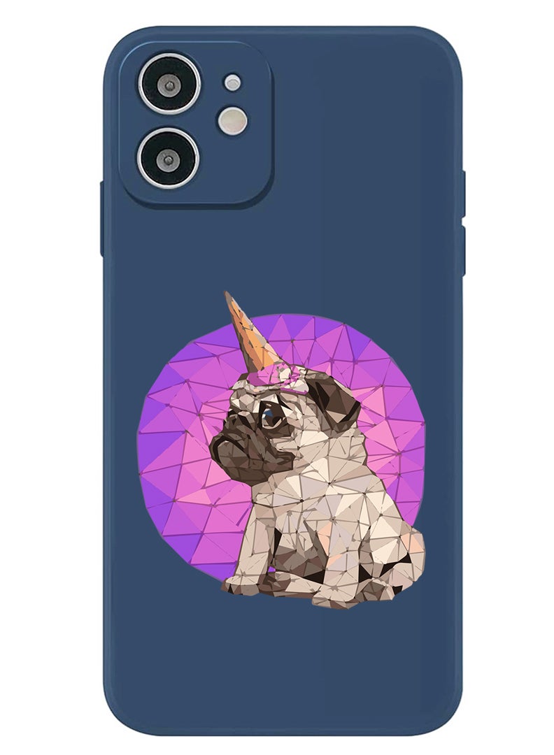 Theodor Protective Slim Fit Case Liquid Silicone Cover with Full Body Protection Anti-Scratch Shockproof Case For iPhone 12 Blue  - Puggy - Image 1