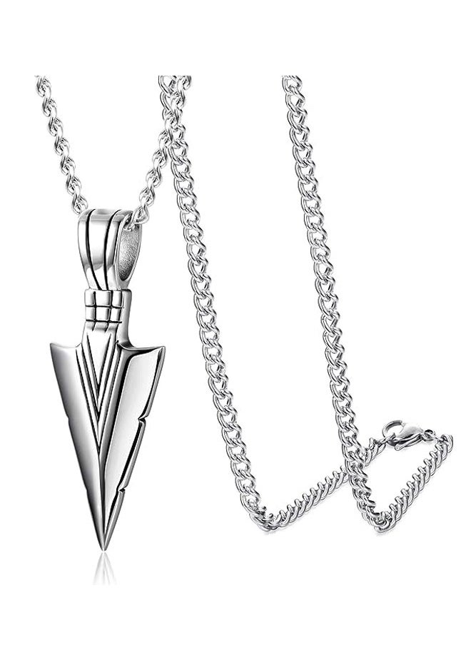 Men Titanium Steel Stainless Steel Chain Necklace, Arrowhead Design, Simplistic and Delicate Appearance, Perfect Jewelry With Masculine Charm, Suitable For Party Working Holiday and Daily Wearing  - Image 2