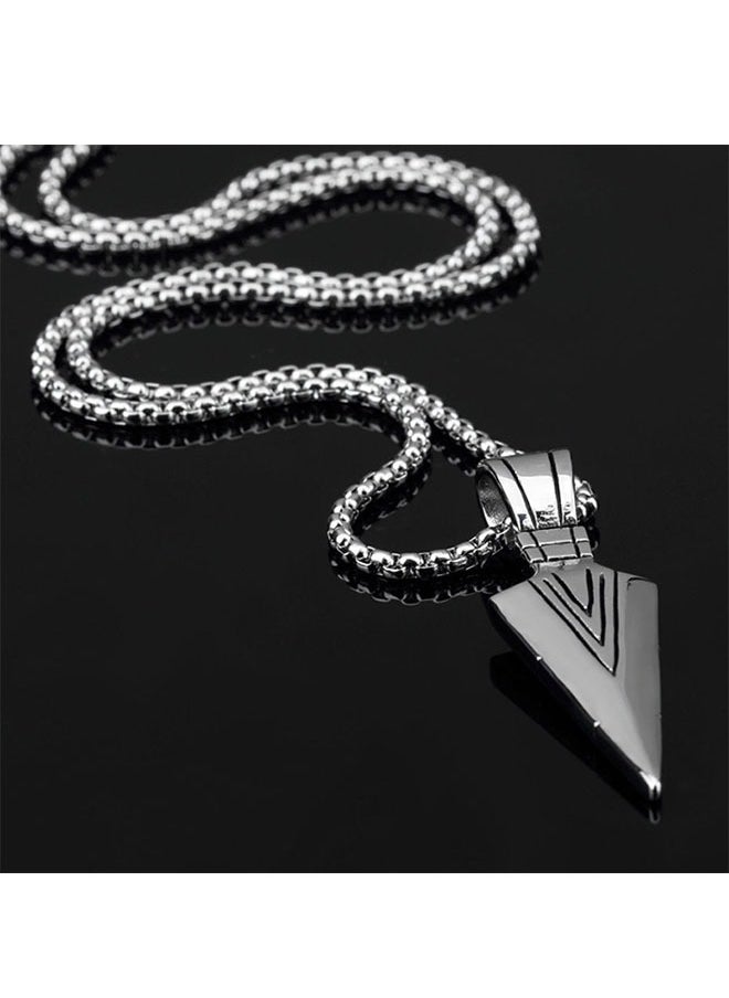 Men Titanium Steel Stainless Steel Chain Necklace, Arrowhead Design, Simplistic and Delicate Appearance, Perfect Jewelry With Masculine Charm, Suitable For Party Working Holiday and Daily Wearing  - Image 4