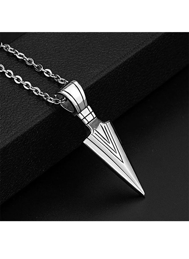 Men Titanium Steel Stainless Steel Chain Necklace, Arrowhead Design, Simplistic and Delicate Appearance, Perfect Jewelry With Masculine Charm, Suitable For Party Working Holiday and Daily Wearing  - Image 5