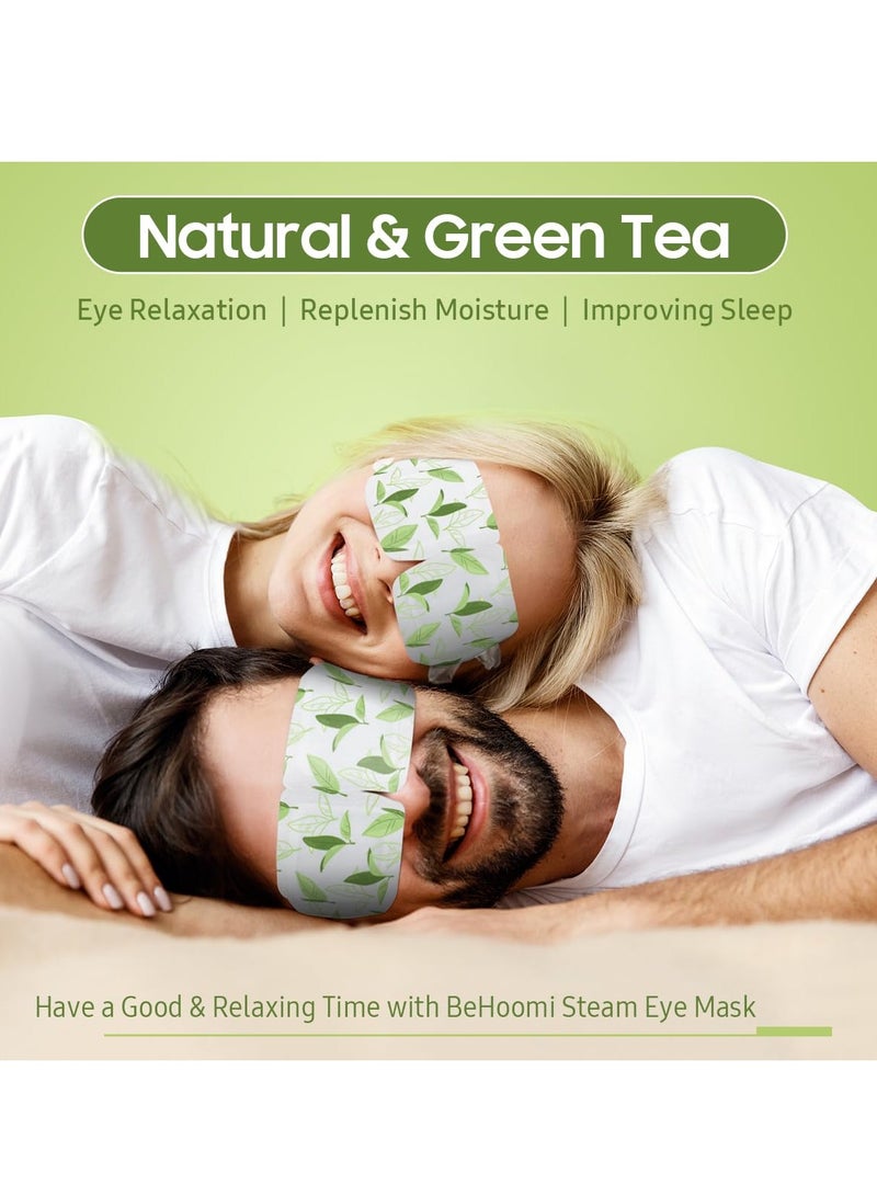 BeHoomi 30Packs Steam Eye Mask, Heated Eye Mask Warm Compress for Eyes, Self Heating Disposable Eye Masks for Home Sleep, Spa, Travel Essentials & Relaxation Gifts, Stocking Stuffers (Green Tea)  - Image 4