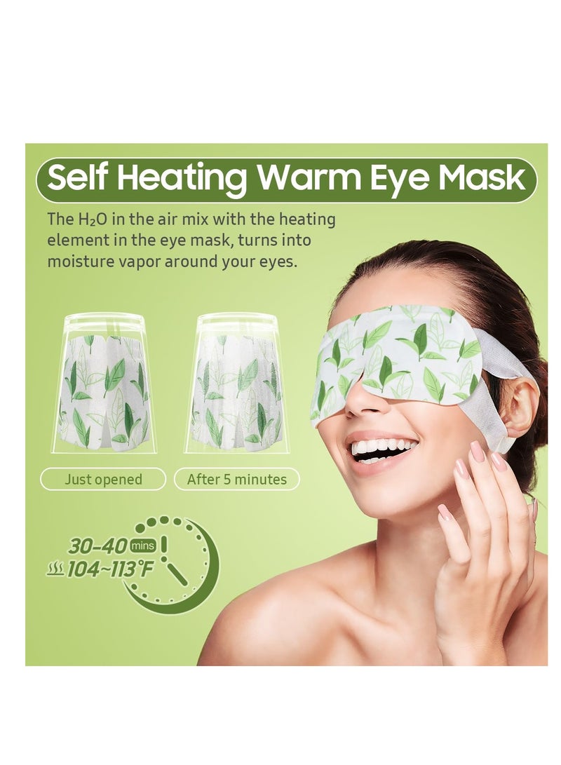BeHoomi 30Packs Steam Eye Mask, Heated Eye Mask Warm Compress for Eyes, Self Heating Disposable Eye Masks for Home Sleep, Spa, Travel Essentials & Relaxation Gifts, Stocking Stuffers (Green Tea)  - Image 3