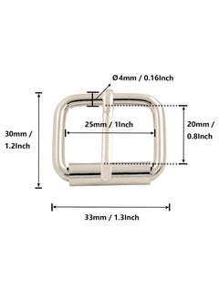 BIKICOCO BIKICOCO Roller Buckle 1 x 34 Heel Rolling Bar Buckles for Bags Leather Webbing Straps Silver Pack of 10  - Image 2