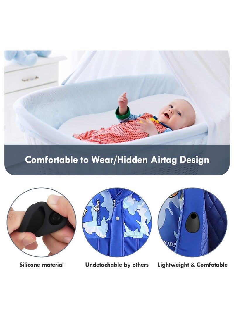 SOLARAE 2-Pack Airtag Holder for Kids, Hidden Silicone Case with Pins, Wear-Resistant and Anti-Removal Design, Ideal for Children, Elderly, Pets, Backpacks, and Luggage (White & Black) - Image 4