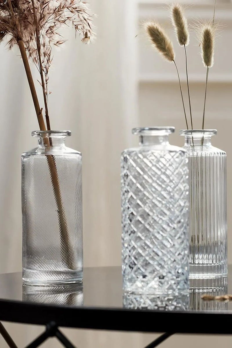 Tchibo 3,Piece Glass Decorative Bottle Set, Transparent  - Image 1