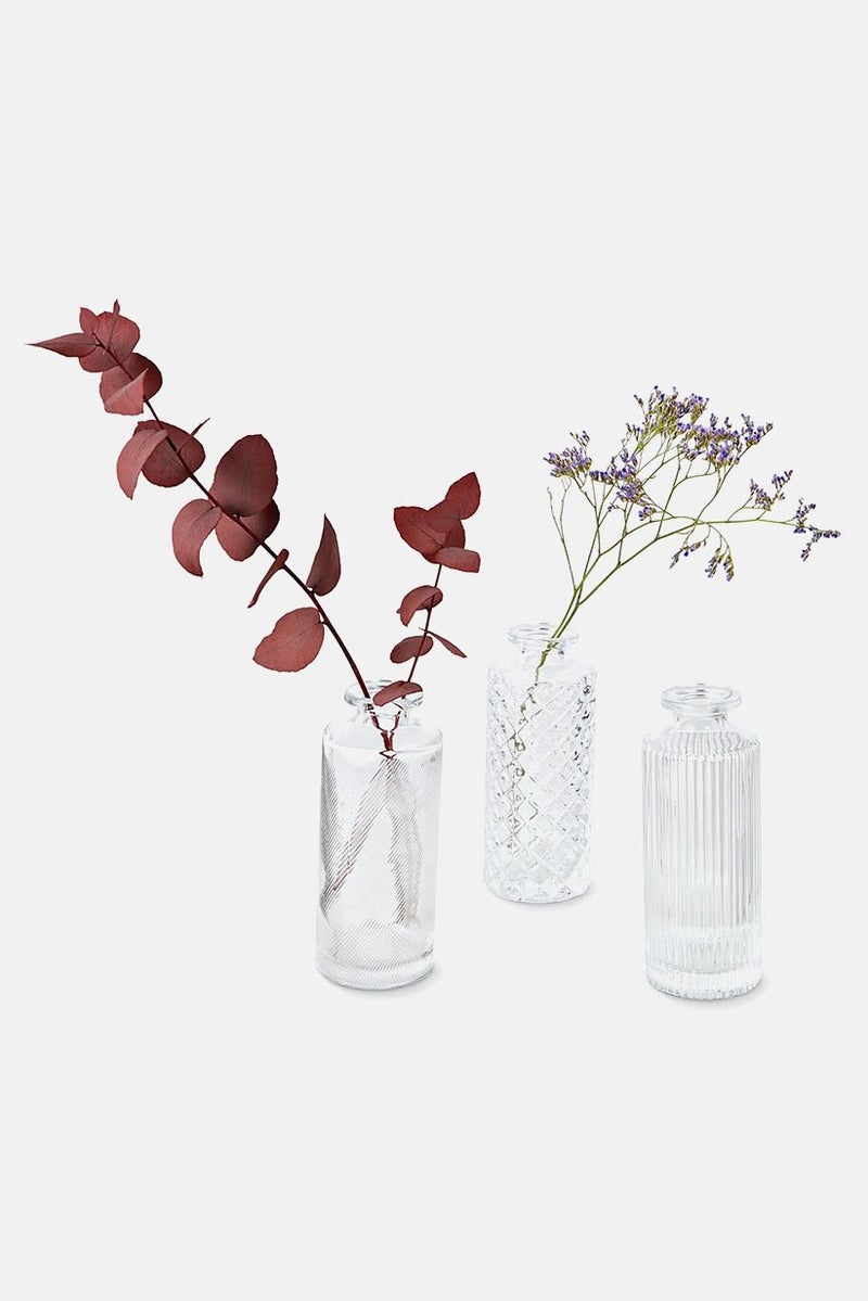 Tchibo 3,Piece Glass Decorative Bottle Set, Transparent  - Image 2