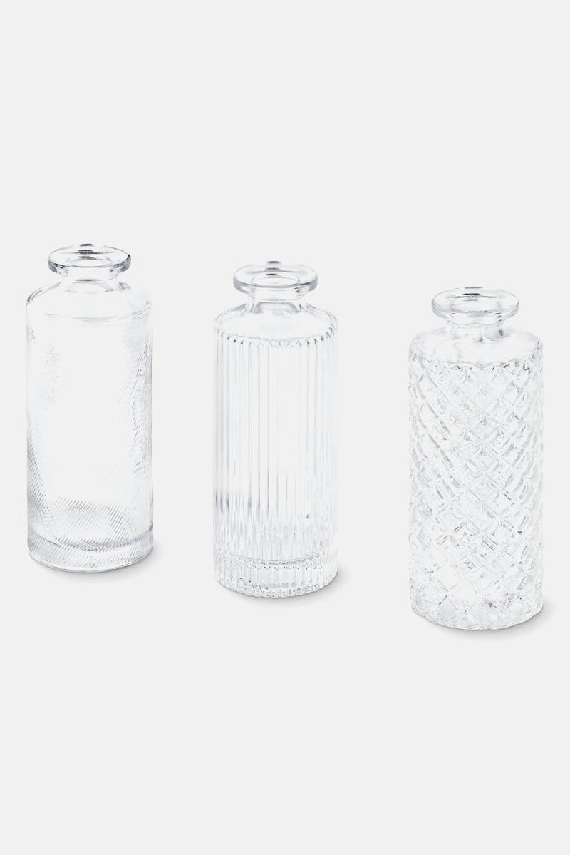 Tchibo 3,Piece Glass Decorative Bottle Set, Transparent  - Image 3
