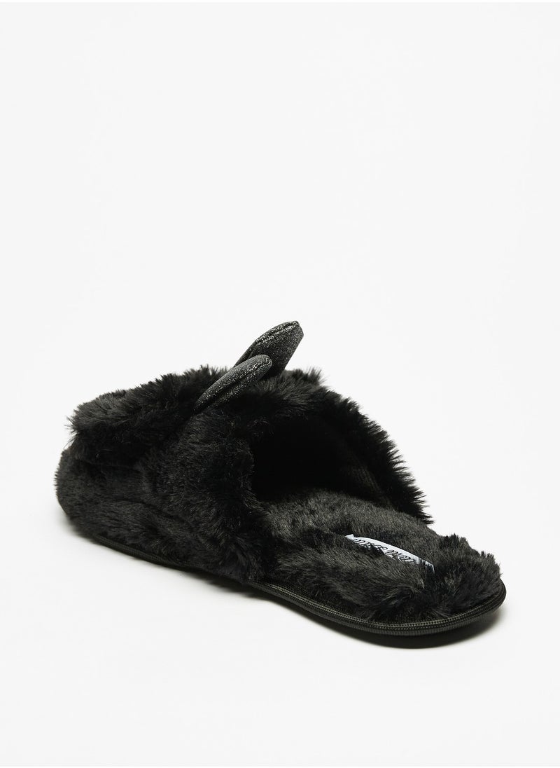 Flora Bella By Shoexpress - Womens Pearl Embellished Bedroom Slides with Ear Applique - Image 1