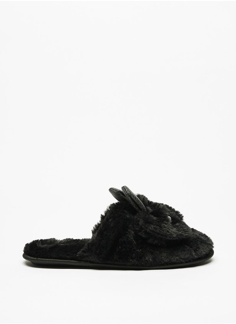 Flora Bella By Shoexpress - Womens Pearl Embellished Bedroom Slides with Ear Applique - Image 1