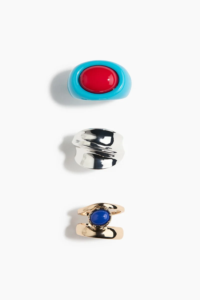 3-pack statement rings
