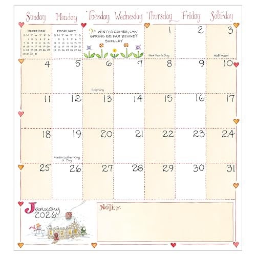 TF Publishing 2026-2027 Susan Branch Small Monthly Pocket Planner with 2 Page Large Calendar Grid and Lined Notes Section - 2 Year Pocket Calendar 2026-2027 Perfect for Purse - 3.5in x 6.5in - Image 2