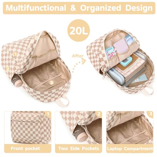 Bluboon Backpack for School Girls Backpack Cute Corduroy Bookbag Kids Backpack Laptop Backpack Gifts for Women - Image 3