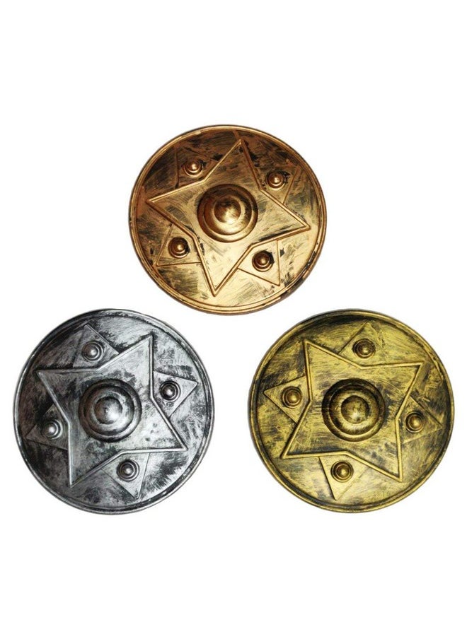BookMyCostume - BookMyCostume Antique War Shield Dhaal Single Piece Kids Adults Fancy Dress Costume Accessory Silver - Image 1
