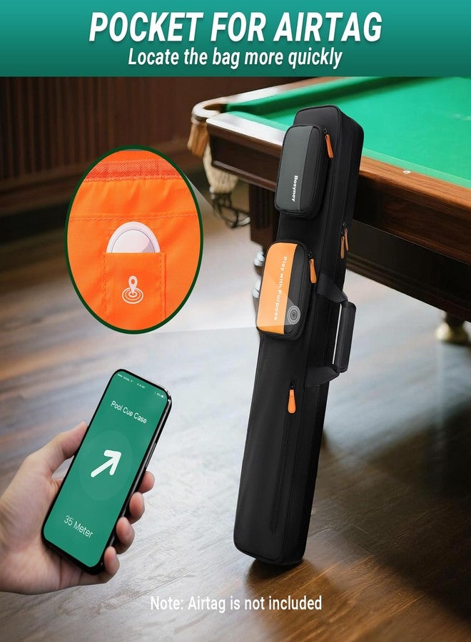 Bosynoy Pool Cue Case 3x3, Pool Stick Case Soft Padded Cue Case Holds 3 Butts and 3 Shafts, Soft Pool Cue Bag with Shoulder Strap Handle, Billiard Cue Cases with Multi-pocket for Accessories, Black - Image 4
