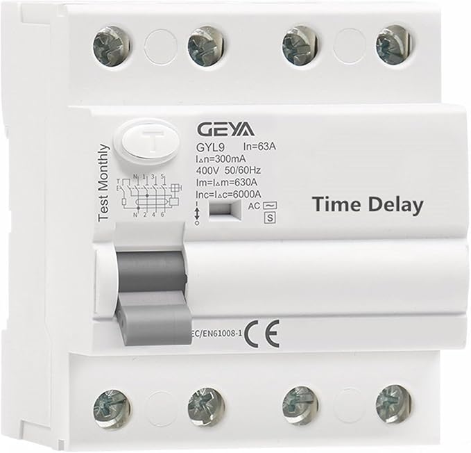 AC S Type Time Delayed RCCB ELCB Electromagnetic Circuit Breaker 4P 63A 300mA - Image 1
