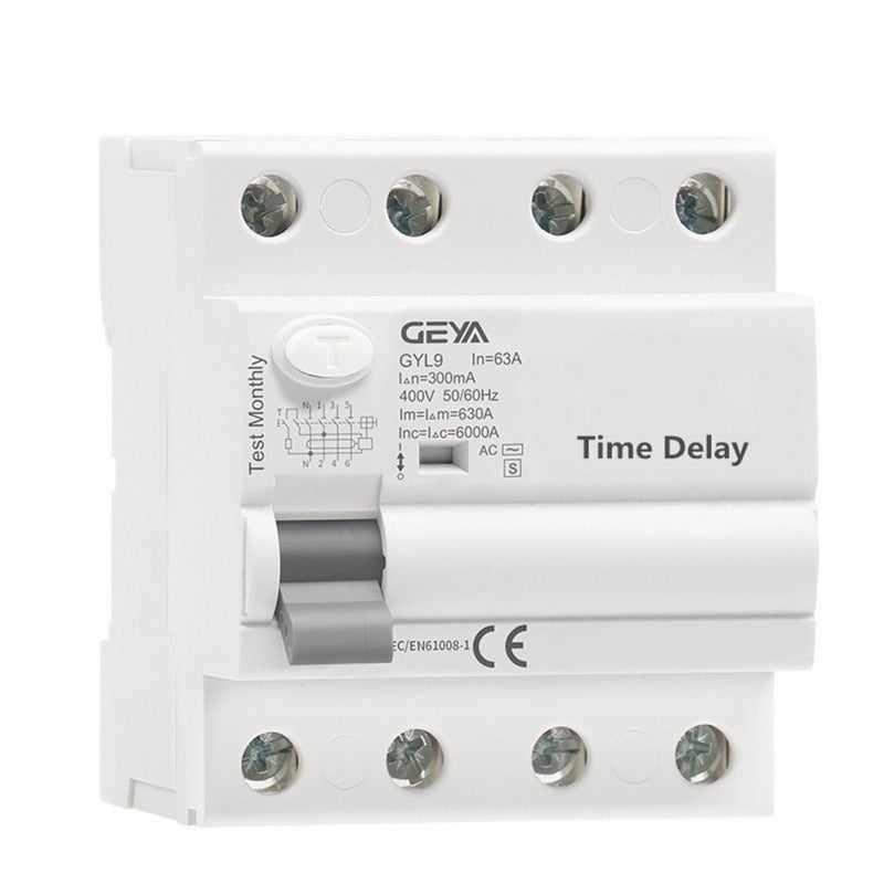AC S Type Time Delayed RCCB ELCB Electromagnetic Circuit Breaker 4P 63A 300mA - Image 2