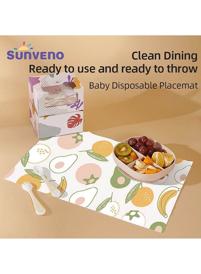 Sunveno Pack of 40 Baby Feeding Disposable Travel Multipurpose Placemats - Image 3