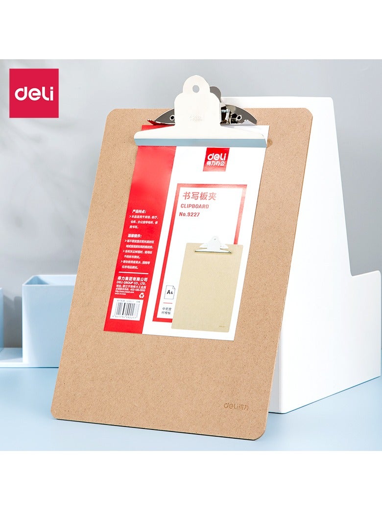 Deli دلي 9227 لوحة كتابة A4 بنية - مثالية للمكتب والمدرسة والتنظيم - Image 1