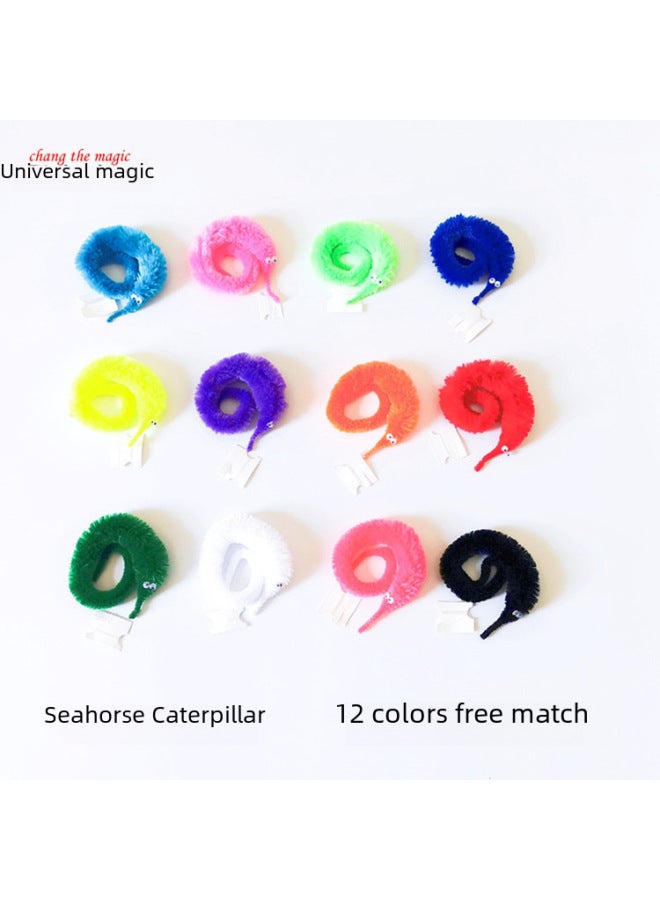 Magic Worm Twisty Toy Prank Props Caterpillar Mermaid Magic Tricks Novelty Toys Funny Pranks Gag Gifts-Color:Black  - Image 2