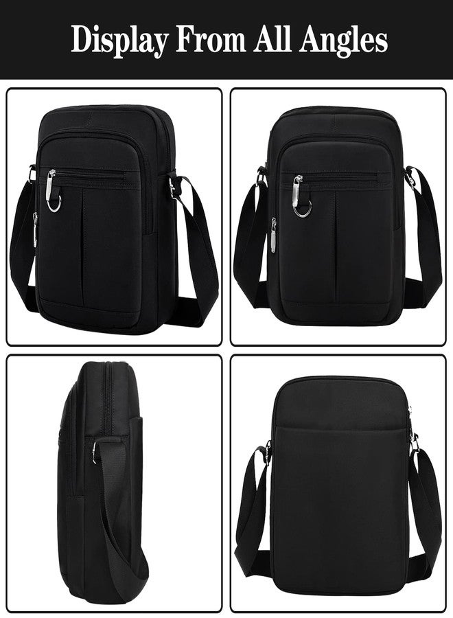 Ogetok Small Crossbody Bag for Mens Women, Small Men's Messenger Bag Sling Purse Side Bag, Travel Passport Phone Shoulder Handbag (Black) - Image 3