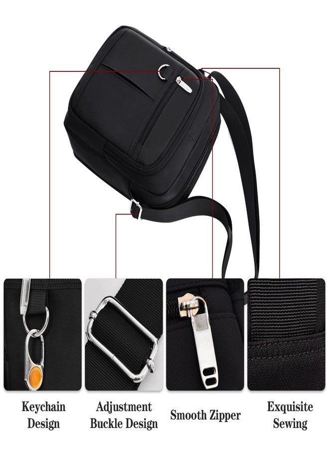 Ogetok Small Crossbody Bag for Mens Women, Small Men's Messenger Bag Sling Purse Side Bag, Travel Passport Phone Shoulder Handbag (Black) - Image 5