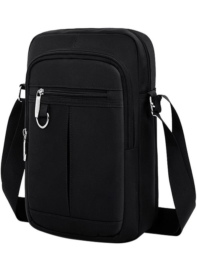 Ogetok Small Crossbody Bag for Mens Women, Small Men's Messenger Bag Sling Purse Side Bag, Travel Passport Phone Shoulder Handbag (Black) - Image 1