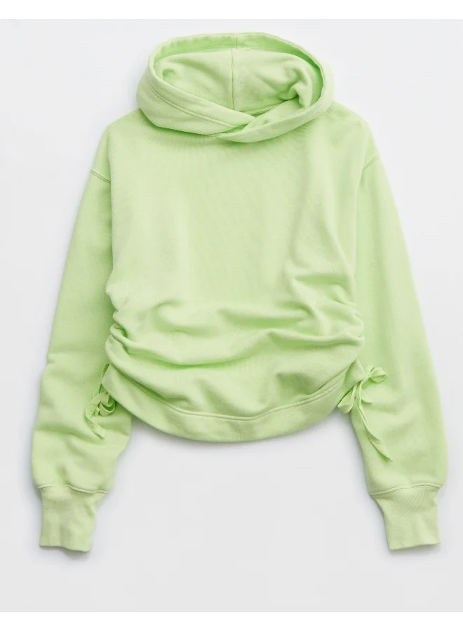 Aerie Ruched Knitted Hoodie