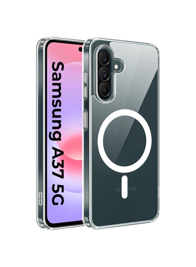 Case for Samsung Galaxy A37 Magnetic Hybrid Clear Case Compatible with Samsung Galaxy A37, Compatible with Mag Safe, PC with TPU Hybrid Technology for Galaxy A37 - Image 1