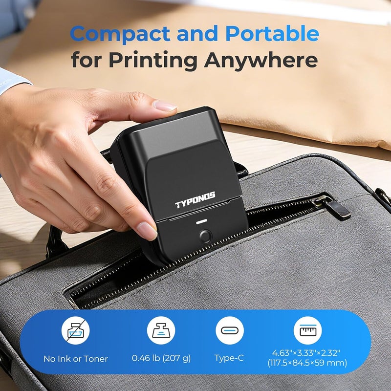 PM240 Label Maker Machine with 3 Tapes, 2" Portable Thermal Label Printer for Phone & PC, Bluetooth Label Maker with Multiple Templates for Small Business, Office, Home, School, Set 2 - Image 4