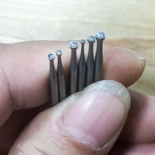 LUO KE 𝐋𝐮𝐨 𝐤𝐞 6 Pcs Round Cup Burr - 3/32'' Shank Jewelry Making Burs Wire Rounding Bits Wire Rounder for Lapidary 010-023 - Image 4
