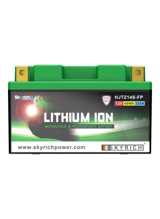 Skyrich HJTZ14S-FP 12V 4.5Ah LiFePO4 Lithium Motorcycle Starter Battery 325A CCA Lightweight Maintenance Free Fast Charging with Battery Capacity Indicator - Image 1