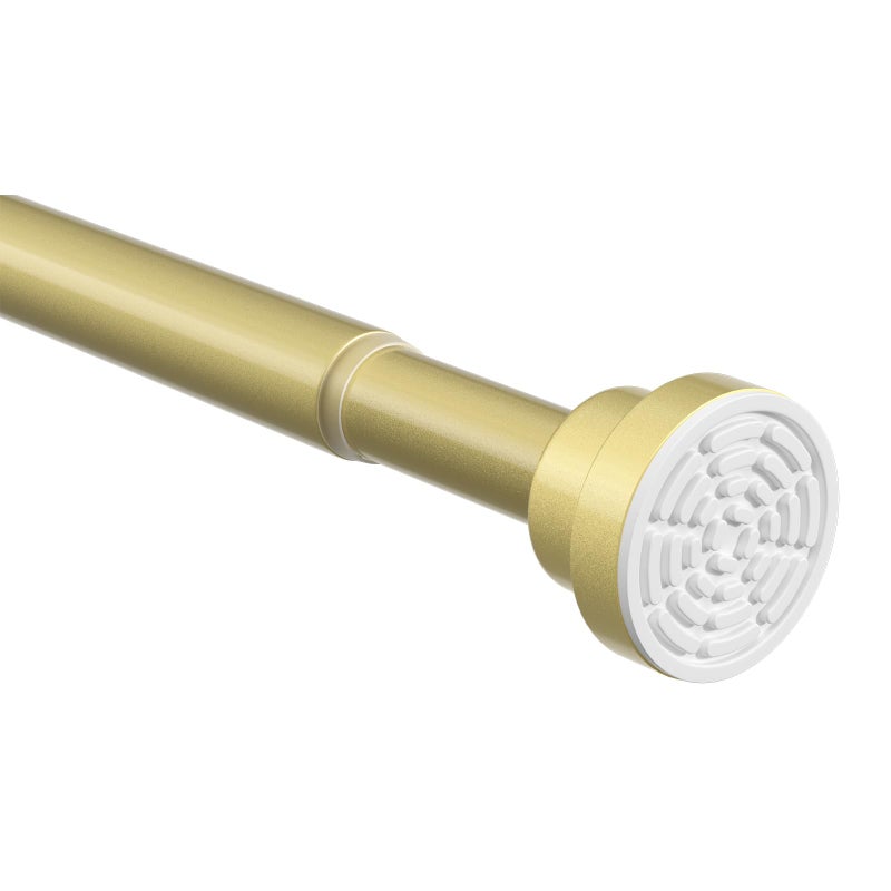 ZipGlo Gold Tension Rod 28-48 Inch 1 Pack Fit 31-48 Inch Area, 7/8 Inch Diameter Spring Loaded Curtain Rods No Drilling Adjustable, Tension Curtain Rod for Windows Doorway Kitchen Closet Bedroom - Image 1