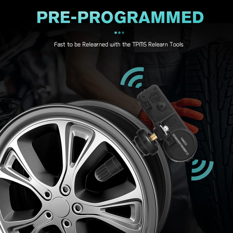 AULINK مستشعر نظام مراقبة ضغط الإطارات (TPMS) من لسيارات شيفي أفيو وكامارو وكروز وإكوينوكس وHHR وإمبالا وماليبو وسيلفرادو وترافيرس وتاهو وإكسبرس، وجي إم سي وكاديلاك وبويك (13586335 315MHZ TPMS) - Image 3