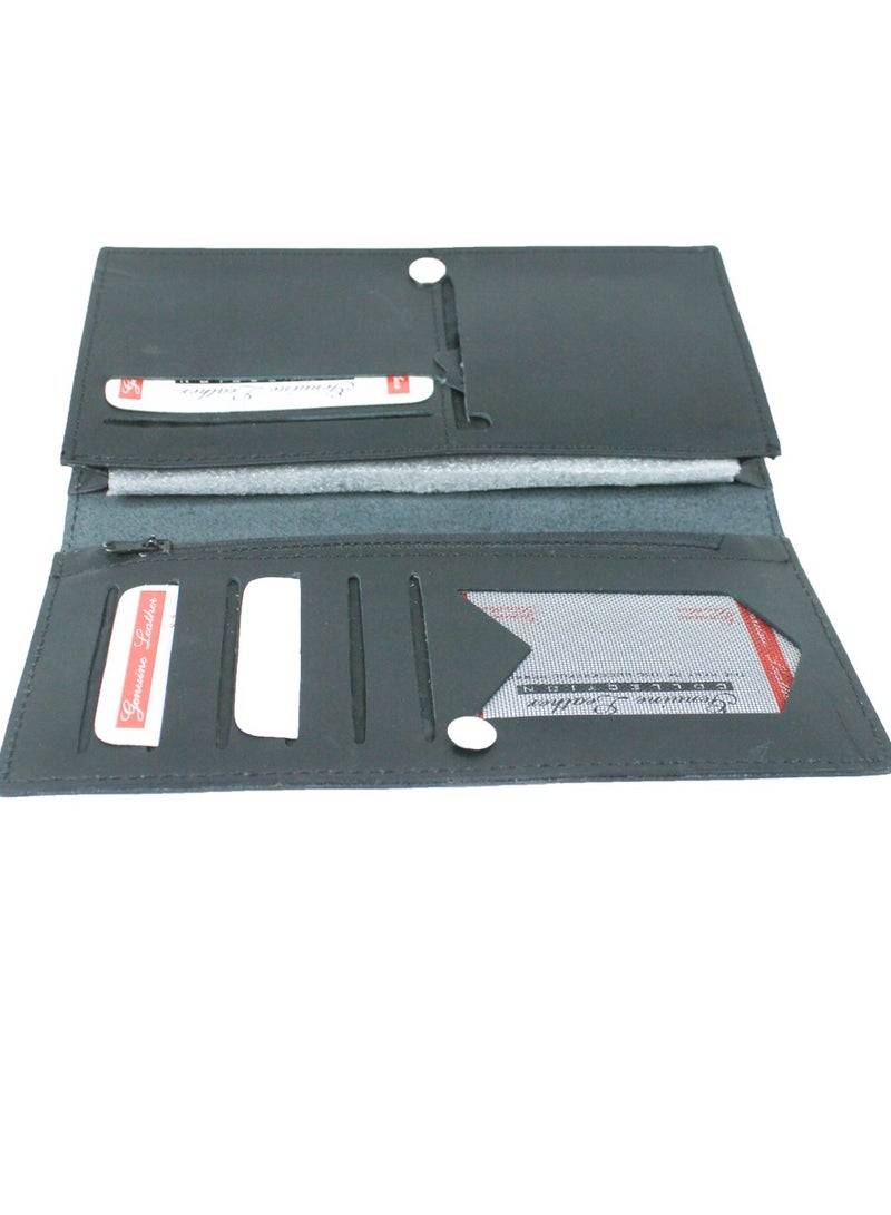 ISHWAZ All in one multipocketed genuine leather waller with mobile pocket place sims flash memory debit cards credit cards coin paper money and mobile at one place with class and elegant look and modern  - Image 2