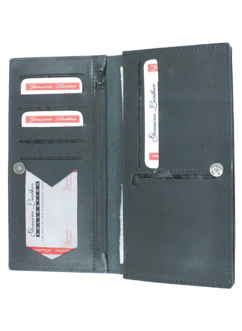 ISHWAZ All in one multipocketed genuine leather waller with mobile pocket place sims flash memory debit cards credit cards coin paper money and mobile at one place with class and elegant look and modern  - Image 4