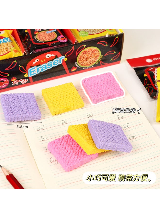 HELPS ممحاة نودلز مقلدة إبداعية لعبة طعام لطيفة ممحاة صغيرة ممتعة لطلاب المرحلة الابتدائية، ممحاة قلم فائقة النظافة خالية من الوبر - Image 3