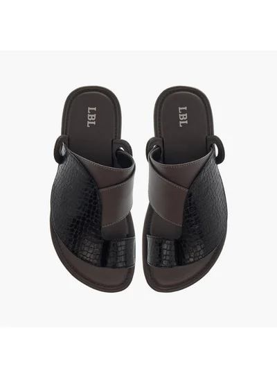 LBL by Shoexpress Boys Textured Slip-On Arabic Sandals with Toe Loop Detail