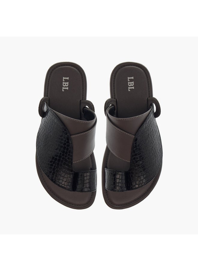 LBL by Shoexpress Boys Textured Slip-On Arabic Sandals with Toe Loop Detail  - Image 1