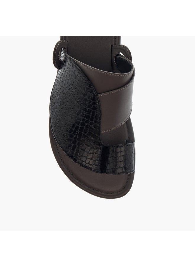 LBL by Shoexpress Boys Textured Slip-On Arabic Sandals with Toe Loop Detail  - Image 3