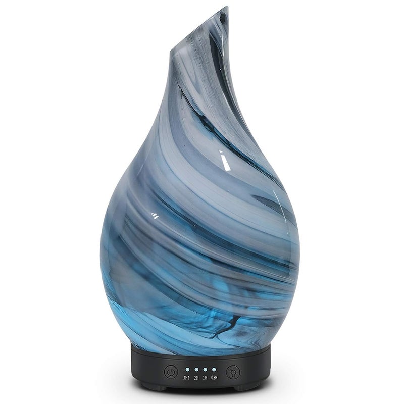 EQUSUPRO Essential Oil Diffuser 120ml Ultrasonic Aromatherapy Diffuser with Handmade Glass with Auto Shut-Off Protection 4 Timer Setting 7 Colors Changed LED Diffuser for Home Yoga Office Gifts for Women - Image 1