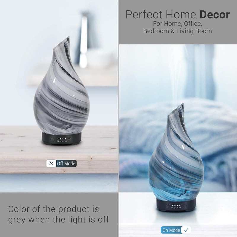 EQUSUPRO Essential Oil Diffuser 120ml Ultrasonic Aromatherapy Diffuser with Handmade Glass with Auto Shut-Off Protection 4 Timer Setting 7 Colors Changed LED Diffuser for Home Yoga Office Gifts for Women - Image 4