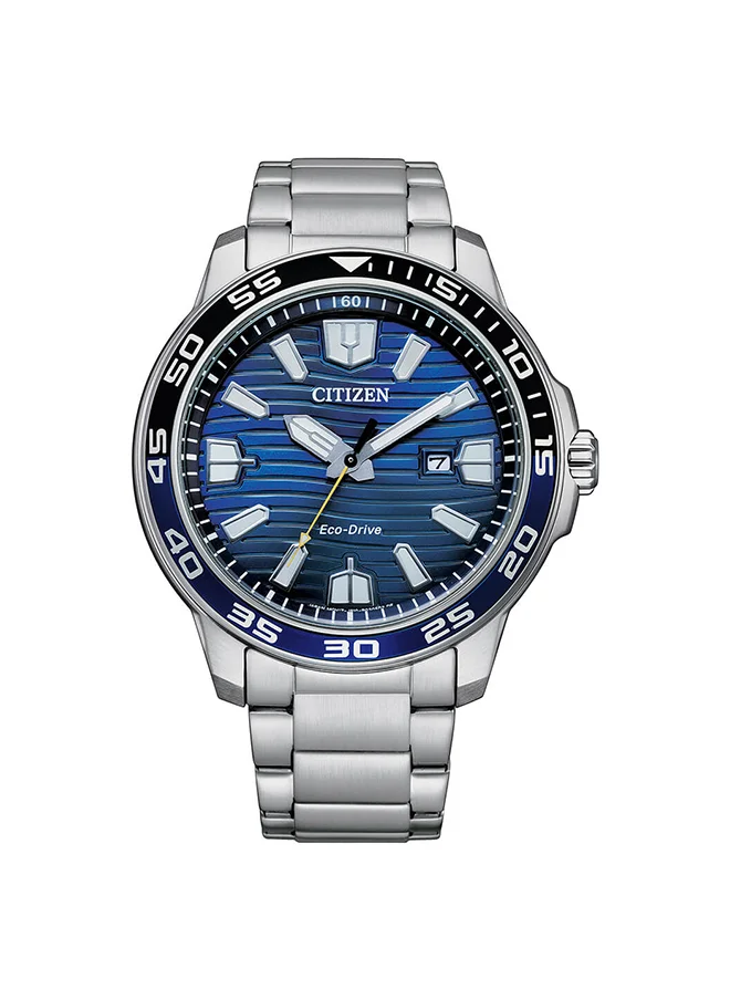سيتيزن Men's Analog Tonneau Shape Stainless Steel Wrist Watch AW1525-81L 47 Mm