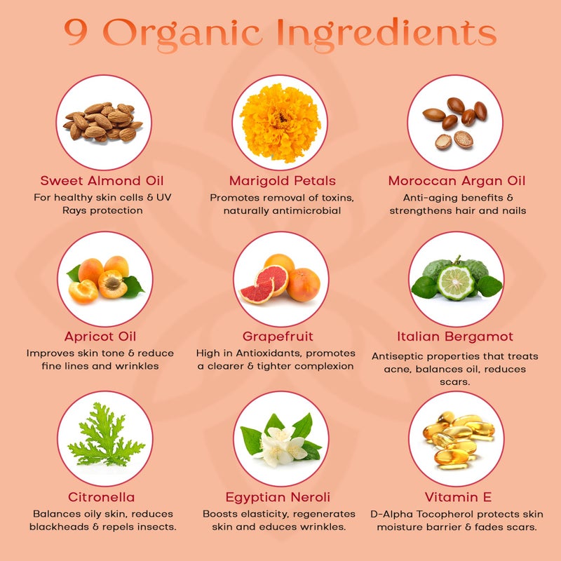 SAFA Citruse Oil for Face, Hair, Nail with Vitamin C, E & A for Scars, Stretch Marks - Orange Body Oil Fragrance - After Shower Body Oil - All Skin Types Non Comedogenic - 4 Fl Oz - Image 3