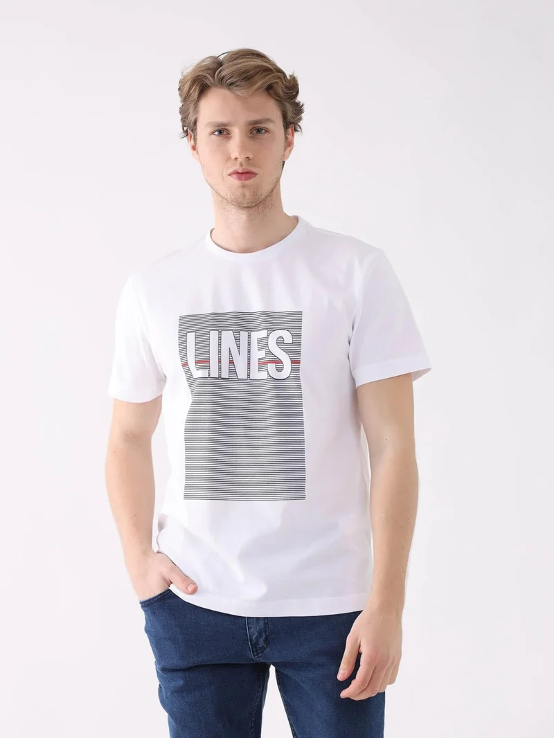 دوفي White Men's Regular Fit O-Neck Tshirt