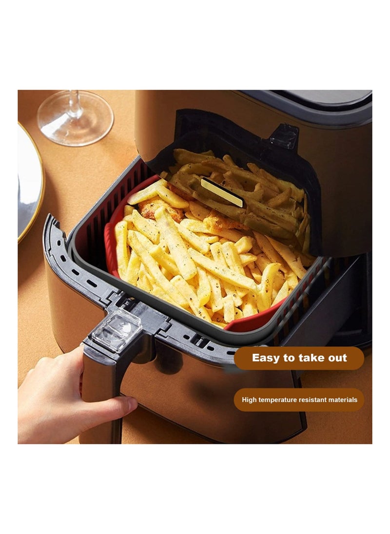 SYOSI 2 Pack Air Fryer Silicone Liners, 7.5 Inches for 3 to 5 Qt Reusable Round Insert Food Safe Air Fryer Basket, Clean and Convenient, Dishwasher Washable Replacement Silicone Pot for Oven (Gray+Orange)  - Image 5