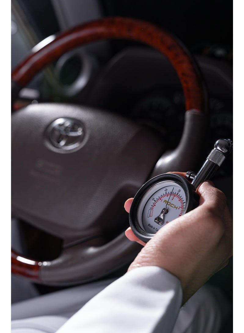 Rock Highly sensitive professional tire pressure gauge. Anti-vibration tire pressure sensor. Car tire air gauge with an accurate indicator. Cover sensor with ANSI class B accuracy. Air gauge with release button, model TH-061 - Image 3